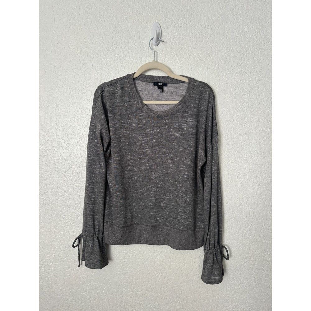 PAIGE "Keily" Frey Tie-Sleeve Sweatshirt Size Medium